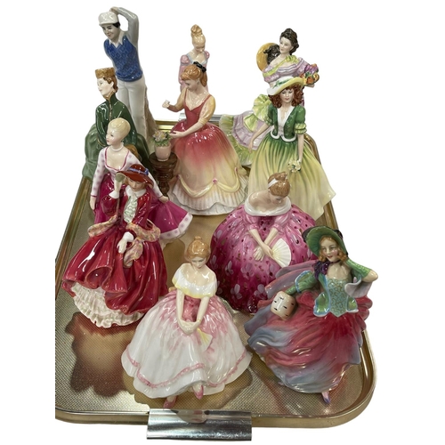 21 - Collection of eleven Royal Doulton figures including The Golfer and Autumn Breeze.