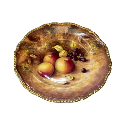 262 - Royal Worcester fruit painted plate by Terry Nutt, 27cm diameter.