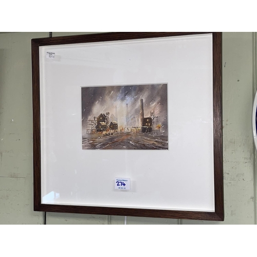 274 - Tom McGuinness, The Caller, framed print, signed, numbered 34/50 and dated 87 in the margin, 33cm by... 