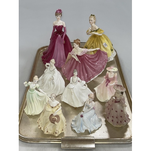 3 - Eight Coalport and two Royal Doulton lady figures (10).