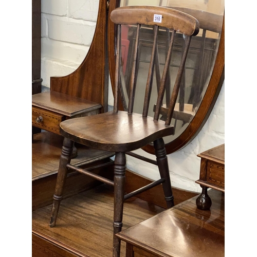 310 - Child's farmhouse style chair, Kenyan stool and oak plant stand (3).