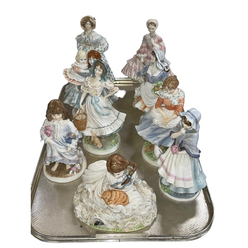 7 - Nine Royal Worcester limited edition lady figures.