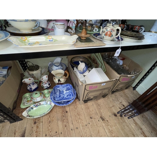 70 - Five boxes and loose china and glassware including Maling trinket set, Spode Italian, old glasswares... 