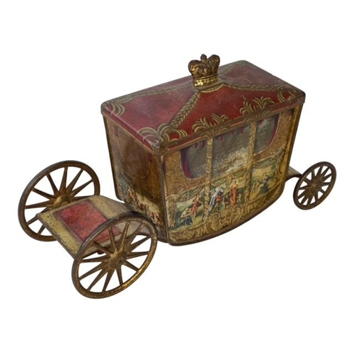 228 - W & R Jacob & Co Ltd coach biscuit tin, 23cm length.