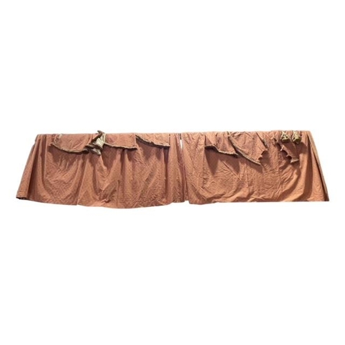 319 - Good quality large curtains, pelmets and tiebacks, to fit window approximately 3 meter wide, 2.5 met... 