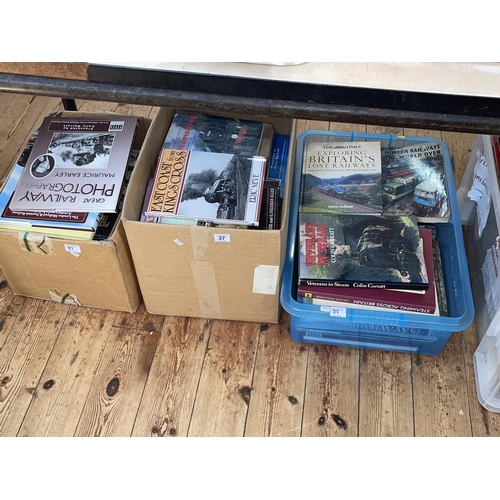 37 - Three boxes of assorted railway books.