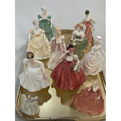 8 - Four Royal Doulton, four Coalport, Royal Worcester and Francesca figurines (10).