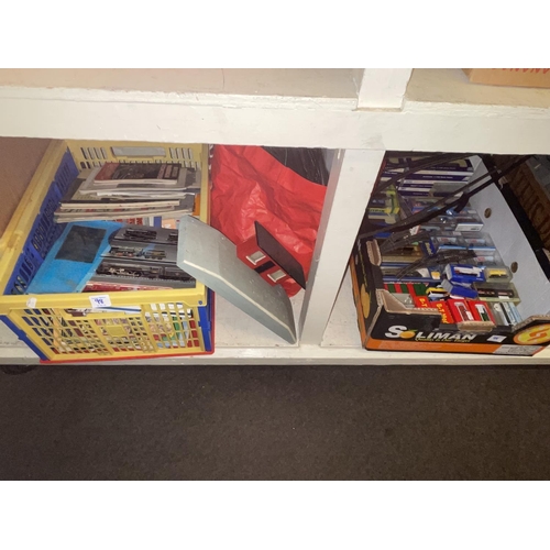 98 - Full shelf of model railway engines, carriages, rolling stock, track and accessories including Graha... 