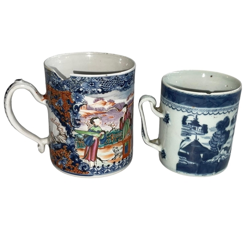 155 - Two 18th Century Chinese tankards.