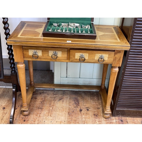 413 - Barker & Stonehouse Flagstone two drawer console table, 79cm by 90cm by 45cm.