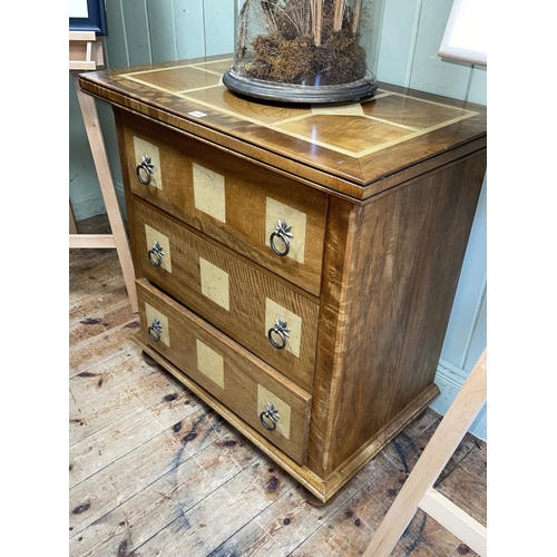 415 - Barker & Stonehouse Flagstone chest of three long drawers, 82cm by 80cm by 50cm.