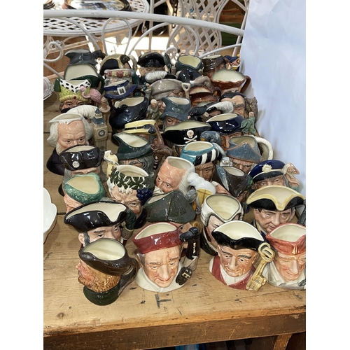 44 - Collection of Royal Doulton character jugs including Benjamin Franklin, Porthos, Ugly Duchess, etc, ... 