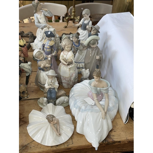 46 - Collection of nine Nao figurines and one Lladro 6438.