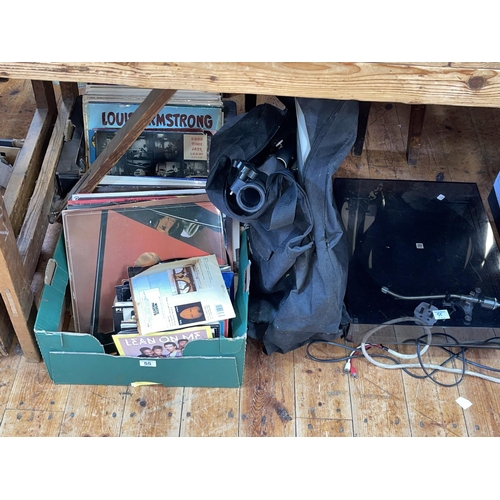 55 - RFGA record player, LP records, singles, satellite dish etc.