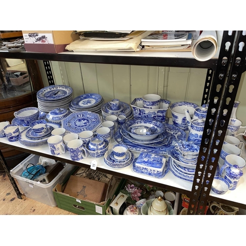 73 - Collection of blue and white Spode Italian and Copeland Spode porcelain including teapots and dinner... 