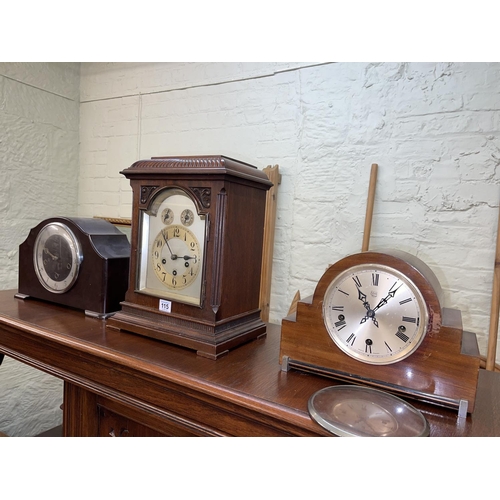 115 - Three mantel clocks including Enfield Royal.