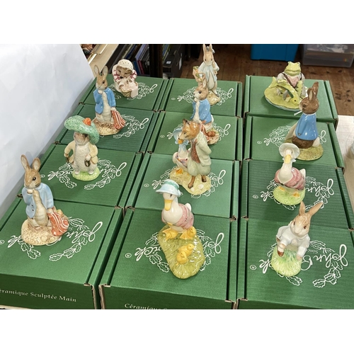 12 - Twelve Beswick/Royal Doulton Beatrix Potter figures including five gold backstamp, all boxed.