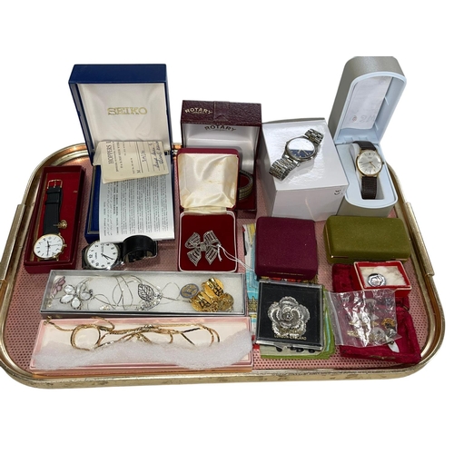 20 - Wristwatches, jewellery, 1818 sixpence, etc.