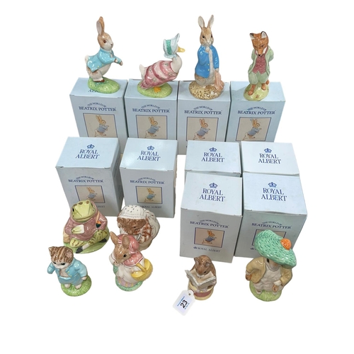 23 - Ten Royal Albert large Beatrix Potter figures including Mrs Rabbit, Tailor of Gloucester and Foxy Wh... 