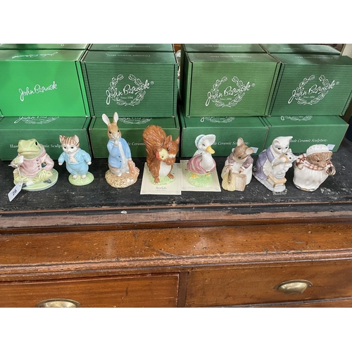 28 - Eight Beswick/Royal Doulton large Beatrix Potter limited edition figures, gold backstamp and numbere... 