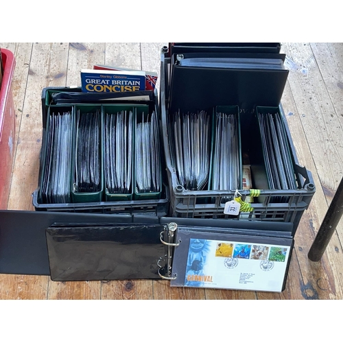 33 - Two boxes of first day covers in albums.