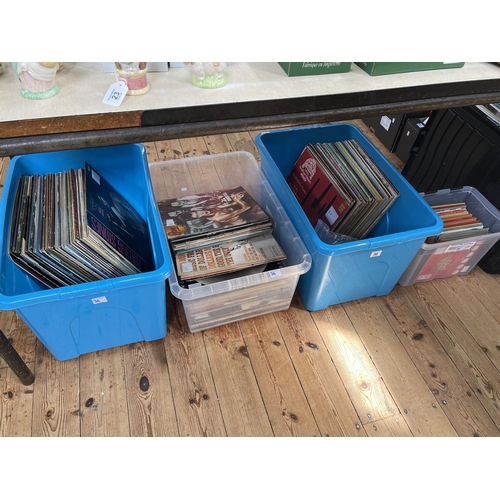 36 - Three boxes of various LP records including The Who, David Bowie and Rolling Stones and box of singl... 