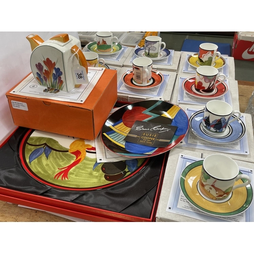 38 - Collection of Clarice Cliff limited editions including Crocus teapot, Centenary cups and saucers, Bi... 