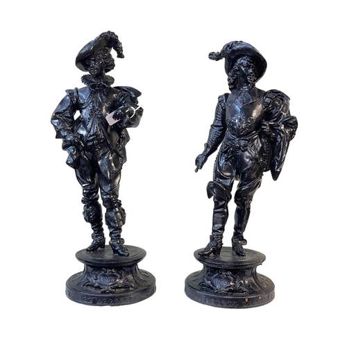 54 - Pair of spelter figures 'Conde' and 'Venuume', approximately 47cm high.