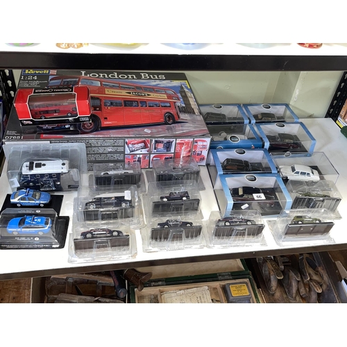 66 - Collection of Diecast model vehicles including Revell London Bus, Carabinieri Police Cars, Oxford Au... 