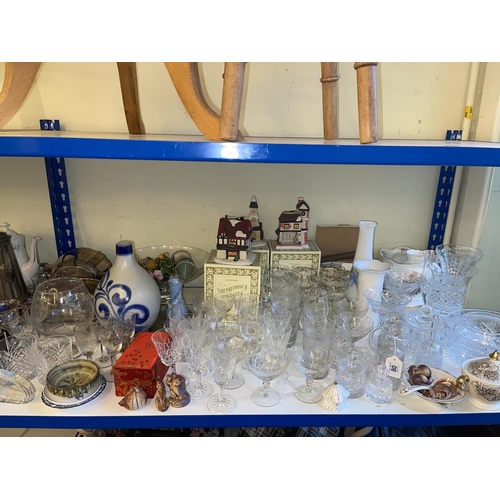 80 - Collection of assorted glassware, silver plated ware, Royal Doulton Pastorale dinnerware.