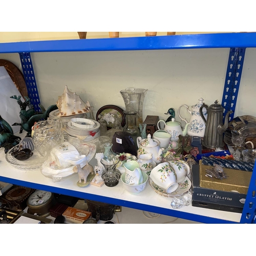 80 - Collection of assorted glassware, silver plated ware, Royal Doulton Pastorale dinnerware.