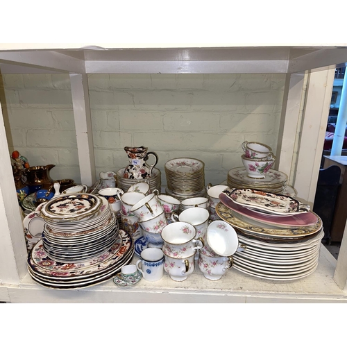 90 - Large collection of early Victorian porcelain, part tea sets, decorative pottery, glasswares, Staffo... 