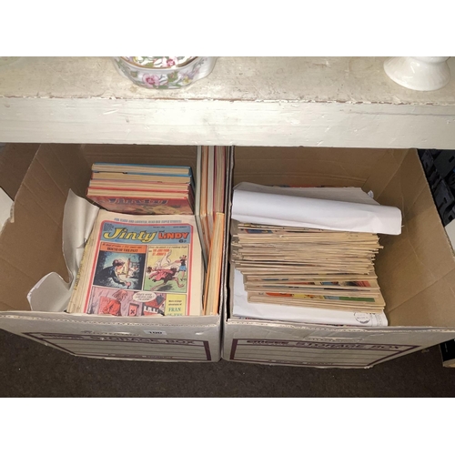 100 - Assorted Star Wars toys, two boxes of linen, two boxes of comics, etc.