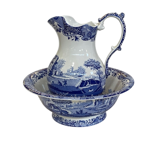 118 - Spode Italian blue and white wash bowl and jug.