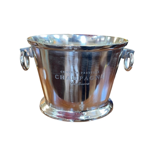 119 - Twin handle oval ice bucket marked 'Cuvee de Prestige Champagne Du Louvois'