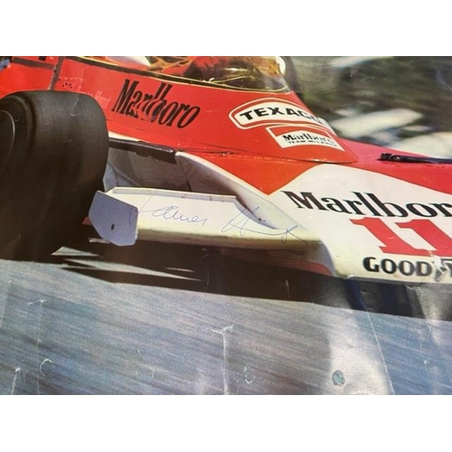 162 - Album of signed Formula 1 photographs, many with certificates, album of James Hunt paper cuttings an... 