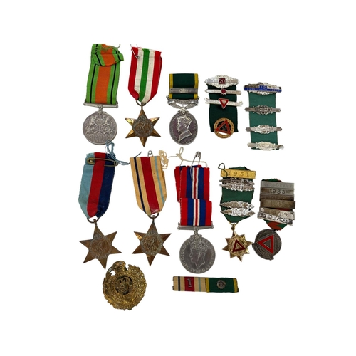 177 - Collection of military medals inc 544277 SPR. G.A. Horsman R.F., Militia tag 'For Efficient Service'... 