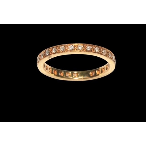 184 - 18 carat yellow gold and diamond full eternity ring, diamond weight approximately 1.33 carats, size ... 