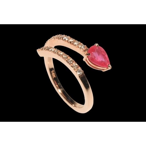 187 - Ruby and diamond fancy half eternity ring set in 14 carat yellow gold, ruby weight approx 0.80 carat... 