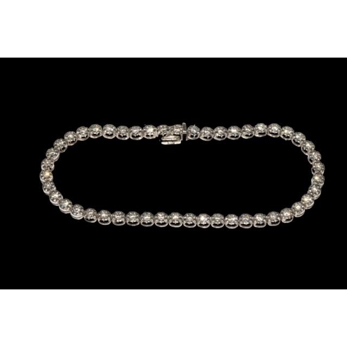 188 - Good quality 18 carat white gold 48 stone diamond tennis bracelet, total diamond weight approx 1 car... 