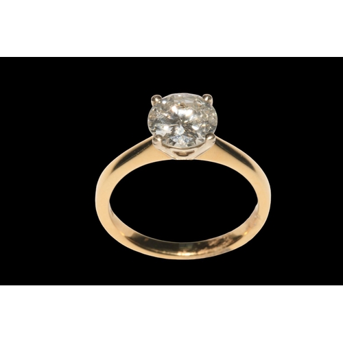 191 - 18 carat yellow gold diamond solitaire ring, diamond weight approx 1.60 carats, size M.