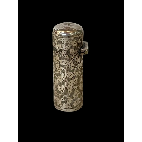 234 - Hilliard & Thomason Victorian silver scent bottle, with engraved decoration, 5cm.