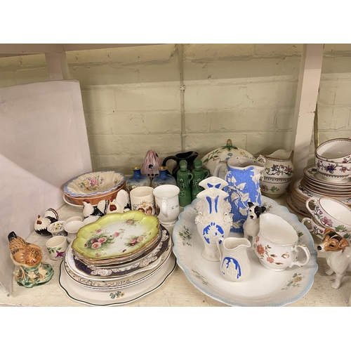 68 - Collection of assorted china including pair Turn Vienna vases, Coalport and other teaware, plates, o... 