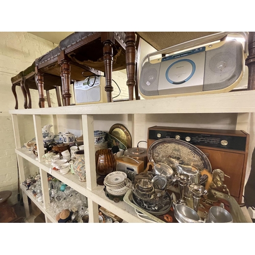 74 - Mini Gram, radio cassette, DAB radio, collection of silver plate, china including toilet jug and bas... 