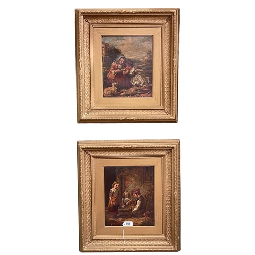 308 - Alfred Dixon (1842-1919), Children Reading and At Play, pair oils on canvas, both signed, 29cm by 24... 