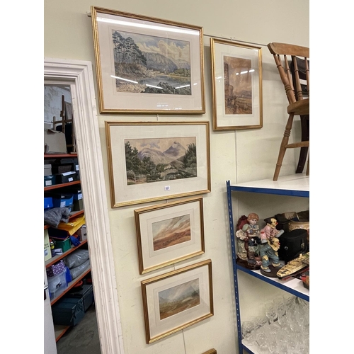 321 - Collection of six framed landscape watercolours and two framed oils (8).
