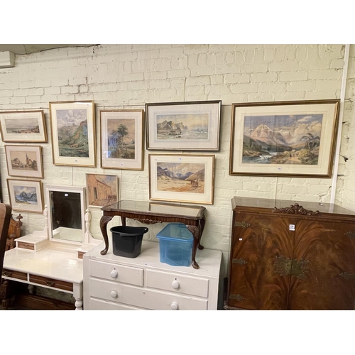 323 - Collection of nine various framed landscape watercolours.