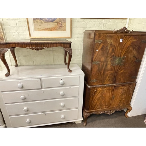 338 - Mahogany four door cocktail cabinet and similar rectangular coffee table (2).