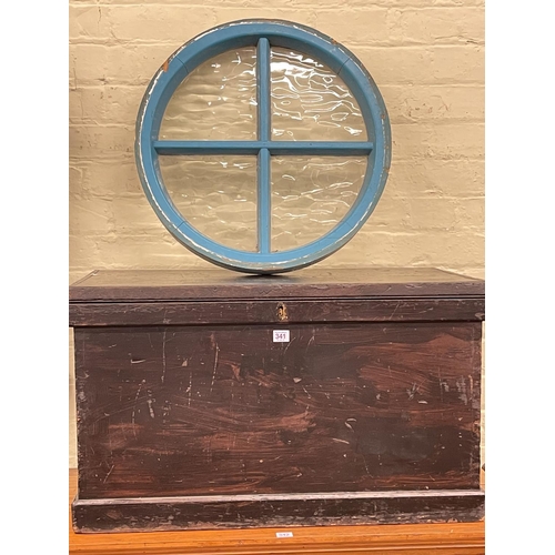 341 - Painted Victorian trunk and circular window.
