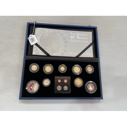 105 - A Royal Mint Celebration in Silver 'The Queens 80th Birthday Collection 2006' silver proof coin set ... 
